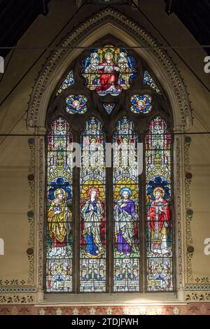 Stained glass window, St. Mary's & St. Patrick's Church, Avoca, Co. Wicklow, Ireland Stock Photo