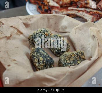 delicious and healthy vegan croquettes in a restaurant Stock Photo