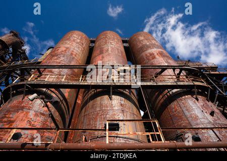 View of Bethlehem Steel steelmaking manufacturing plant in Pennsylvania Stock Photo