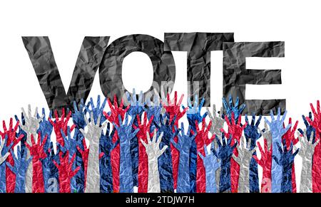 People vote And Voting election and campaign elect or electoral decision as polling  and polls as a choice by citizens as a political or politics demo Stock Photo