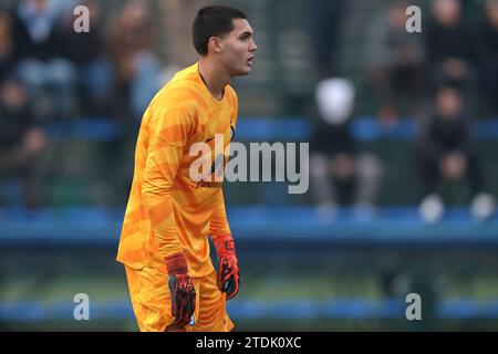 Milan, Italy. 12th Dec, 2023. Paolo Raimondi of Internazionale during the UEFA Youth League match at Youth Development Centre, Milan. Picture credit should read: Jonathan Moscrop/Sportimage Credit: Sportimage Ltd/Alamy Live News Stock Photo