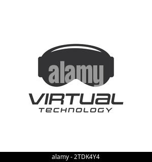 Virtual reality headset, VR glasses device vector logo design concept Stock Vector