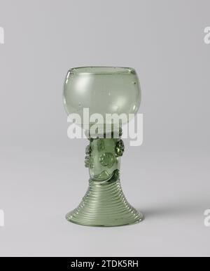 Roemer with two rows of Braamnoppen, Anonymous, c. 1750 - c. 1810 Roemer with inserted bottom on high, concave, spun from a wire. The spherical chalice and the trunk, which is occupied with two rows of blackberry naps, are blown separately. The transition from the chalice to the trunk is indicated by a ribbed thread Netherlands glass glassblowing Roemer with inserted bottom on high, concave, spun from a wire. The spherical chalice and the trunk, which is occupied with two rows of blackberry naps, are blown separately. The transition from the chalice to the trunk is indicated by a ribbed thread Stock Photo