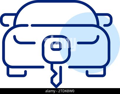 Car and car key. Pixel perfect, editable stroke Stock Vector