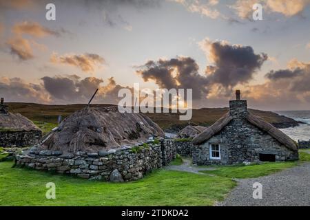 GARENIN BLACKHOUSE VILLAGE ISLE OF LEWIS THE HEBRIDES SCOTLAND UNITED KINGDOM Stock Photo