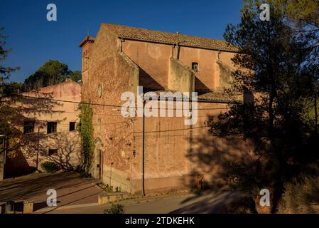 Parish Church of Sant Pere de Rellinars (Vallès Occidental, Barcelona, Catalonia, Spain) ESP: Iglesia parroquial de Sant Pere de Rellinars (España) Stock Photo