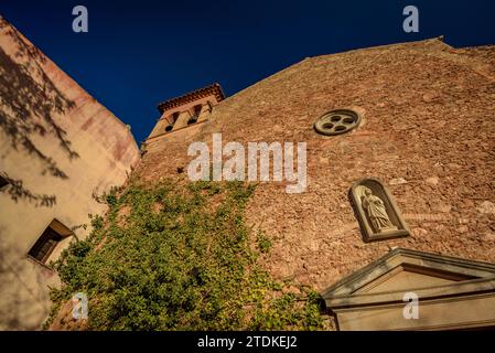 Parish Church of Sant Pere de Rellinars (Vallès Occidental, Barcelona, Catalonia, Spain) ESP: Iglesia parroquial de Sant Pere de Rellinars (España) Stock Photo