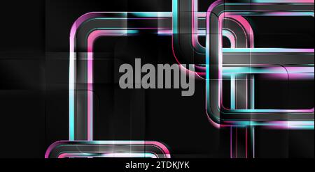Blue and purple glossy squares abstract geometric concept background. Vector design Stock Vector
