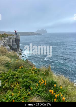 Loop hike on Campbell Island New Zealand 2023 Stock Photo