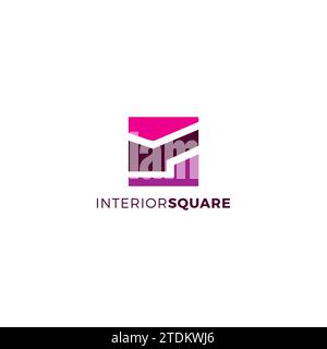 Interior Square Logo. Abstract Logo Design Stock Vector