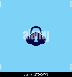 Rocket Cloud Backup logo. Cloud Icon Stock Vector