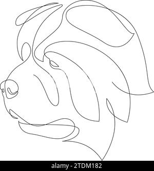 Continuous line Chow Chow. Single line minimal style dog vector ...