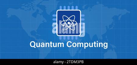 quantum computing icon symbol research technology concept of computer quantum mechanical Stock Vector