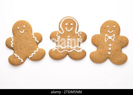 Christmas Gingerbread man cookie isolated on white background Stock Photo