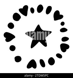 Vector of doodle stars. Hand drawn, doodle elements isolated on white background Stock Vector