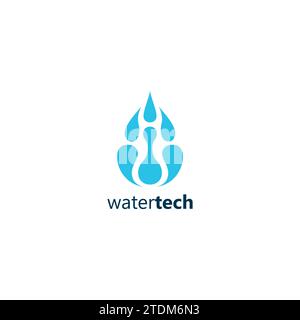 Water Tech logo. Water Connect Logo Stock Vector