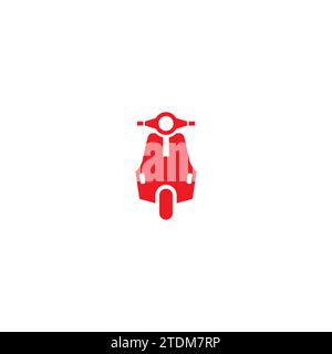 Scooter Icon Logo With Red Color Stock Vector