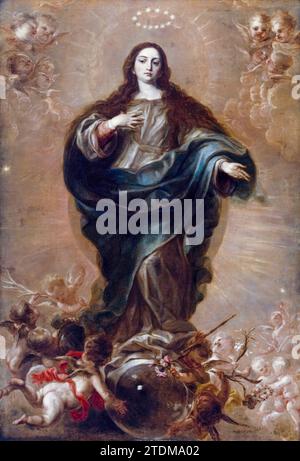 Juan Carreño de Miranda and workshop, The Immaculate Conception, painting in oil on canvas, 1620-1685 Stock Photo