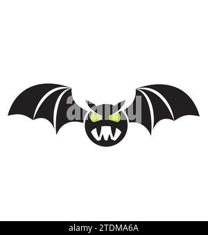 Cartoon bat with green eyes Stock Vector