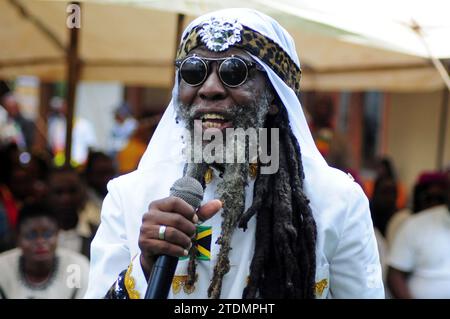 Carlos Djedje who is regarded as the father of African reggae performing at the Marula Festival in Tzaneen Limpopo in 2023. Stock Photo