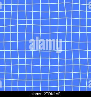 Blue grid check seamless pattern vector illustration Stock Vector