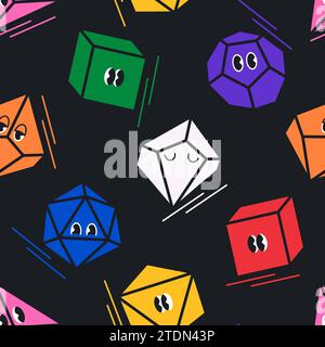 Seamless pattern with colorful dice vector illustration Stock Vector