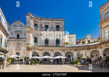 August 18, 2023 - Martina Franca, Taranto, Puglia, Italy. Village with baroque architecture. The beautiful Piazza Plebiscito, with its characteristic Stock Photo