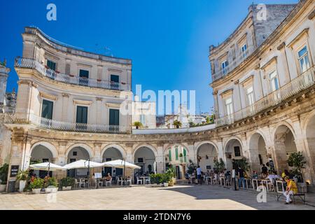 August 18, 2023 - Martina Franca, Taranto, Puglia, Italy. Village with baroque architecture. The beautiful Piazza Plebiscito, with its characteristic Stock Photo