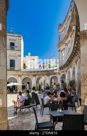 August 18, 2023 - Martina Franca, Taranto, Puglia, Italy. Village with baroque architecture. The beautiful Piazza Plebiscito, with its characteristic Stock Photo