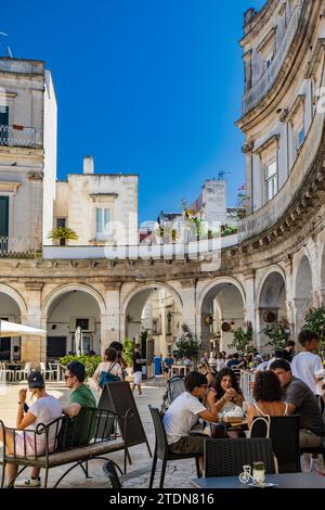 August 18, 2023 - Martina Franca, Taranto, Puglia, Italy. Village with baroque architecture. The beautiful Piazza Plebiscito, with its characteristic Stock Photo