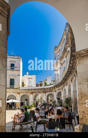 August 18, 2023 - Martina Franca, Taranto, Puglia, Italy. Village with baroque architecture. The beautiful Piazza Plebiscito, with its characteristic Stock Photo