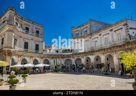 August 18, 2023 - Martina Franca, Taranto, Puglia, Italy. Village with baroque architecture. The beautiful Piazza Plebiscito, with its characteristic Stock Photo