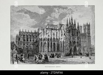 Westminster Abbey from the book ' Cathedrals, abbeys and churches of England and Wales : descriptive, historical, pictorial ' Volume 1 by Bonney, T. G. (Thomas George), 1833-1923; Publisher London : Cassell 1890 Stock Photo