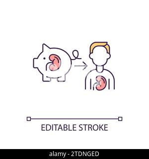 2D simple customizable thin line xenotransplantation icon Stock Vector