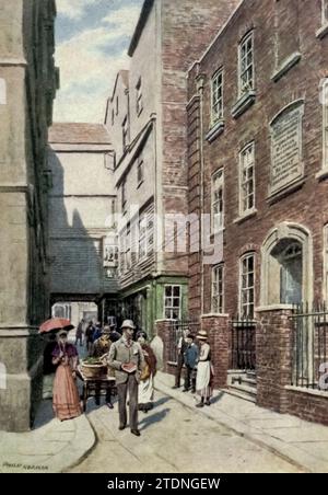 Entrance to Bishopsgate from Great St. Helen's, 1890 from the book ' London vanished and vanishing ' by Norman, Philip, 1842-1931 Published in 1905 in London by Adam & Charles Black Philip E Norman FSA (9 July 1842 – 17 May 1931) was a British artist, author and antiquary. Stock Photo