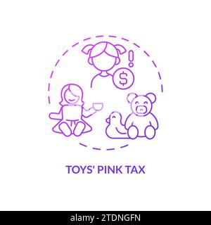 Thin line simple gradient pink tax on toy icon concept Stock Vector