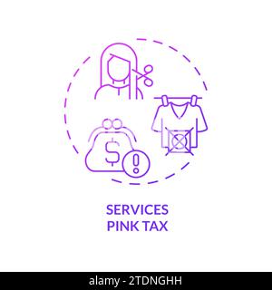 Thin line simple gradient services pink tax icon concept Stock Vector