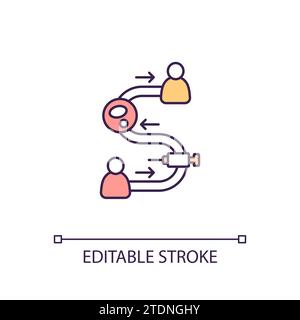 2D simple customizable thin line reduced side effects icon Stock Vector