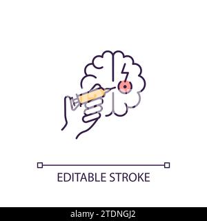 2D simple customizable thin line neural stem cells icon Stock Vector