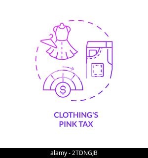 Thin line simple gradient clothing pink tax icon concept Stock Vector