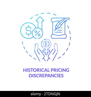 Gradient historical pricing discrepancies icon concept Stock Vector