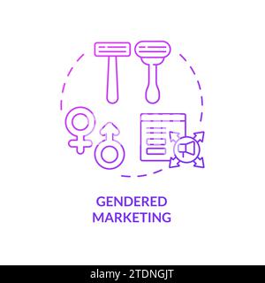 Thin line simple gradient gendered marketing icon concept Stock Vector