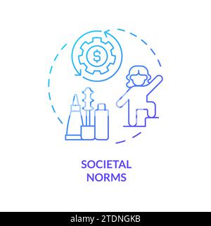 Thin line simple gradient societal norms icon concept Stock Vector