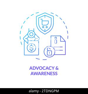 Thin line gradient advocacy and awareness icon concept Stock Vector