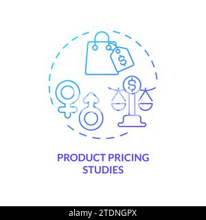 Thin line gradient product pricing studies icon concept Stock Vector
