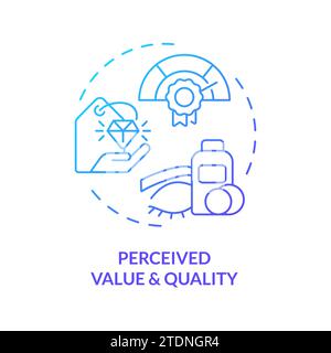 Thin line gradient perceived value and quality icon concept Stock Vector