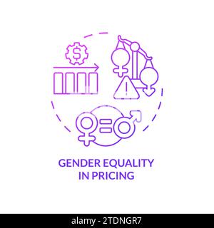 Thin line pink gender equality in pricing icon concept Stock Vector