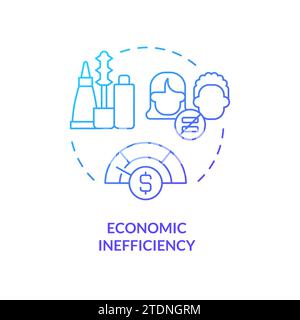 Thin line simple gradient economic inefficiency icon concept Stock Vector
