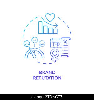 Thin line simple gradient brand reputation icon concept Stock Vector