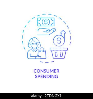 Thin line simple gradient consumer pending icon concept Stock Vector